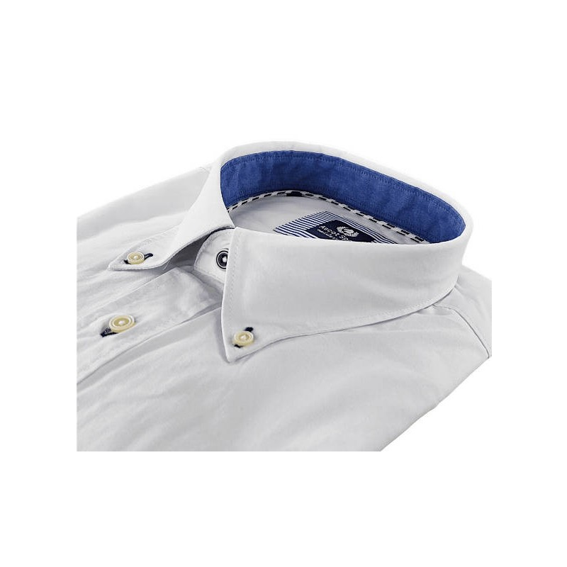 Camicia Ascot Sport taglie forti manica lunga bianco