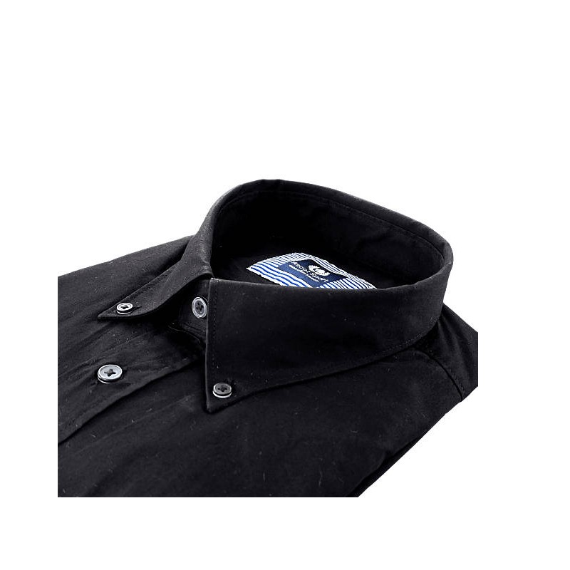 Camicia Ascot Sport taglie forti manica lunga nero