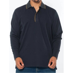 Polo Maxfort taglie forti uomo, manica lunga con polsino, collo a contrasto con bordino.  Abbigliamento taglie forti uomo