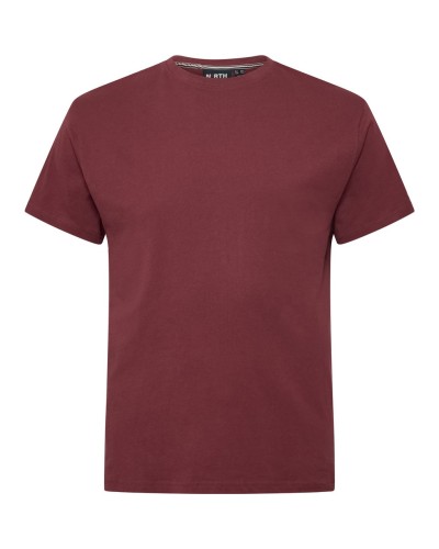 T-shirt O-neck with short Sleeve. it has tape inside neck, soft and very comfortable to wear. Regular fit - true to size Machine