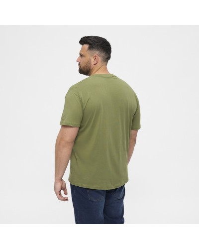 T-shirt O-neck with short Sleeve. it has tape inside neck, soft and very comfortable to wear. Regular fit - true to size Machine