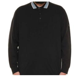Polo Maxfort cotone 100% nera manica lunga semi elastica.