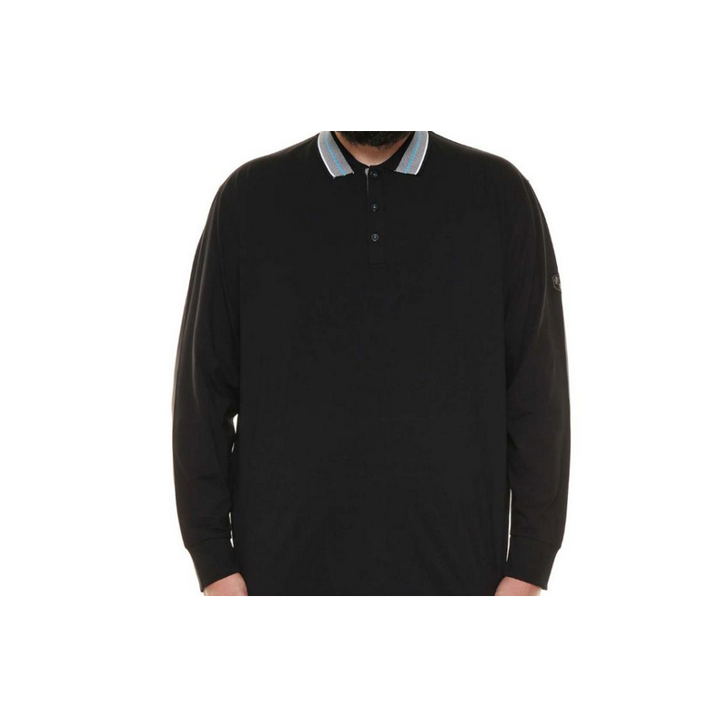 Polo Maxfort cotone 100% nera manica lunga semi elastica.