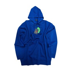 Maglione sottile cotone leggero Maxfort con cappuccio sportivo blu