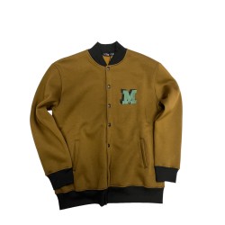 40100 BOMBER COLLEGE  FELPATA marrone con polsino bottoni