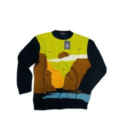 Maglione girocollo Maxfort blu notte extracomfort