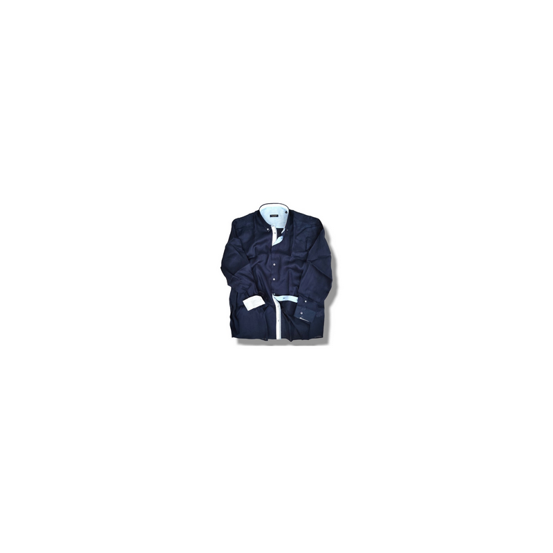 Camicia uomo 100% lino taglie forti Maxfort BLU SCURO