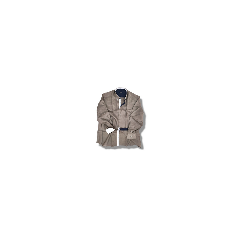 Camicia 100% Lino | Fango | Dalla 3XL alla 8XL Camicia uomo 100% lino taglie forti Maxfort