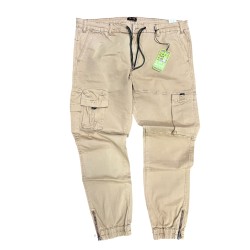 Cargo Blocco38 Beige con elastico sportivo
