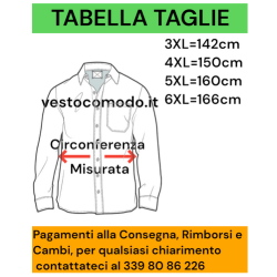 Camicia 100% Cot. | Manica Lunga | Dalla 3XL alla 6XL