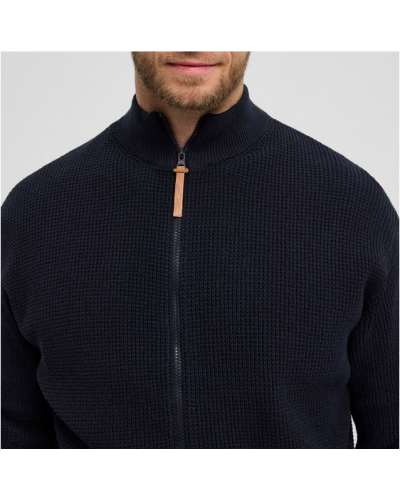 Maglione uomo blu zip intera