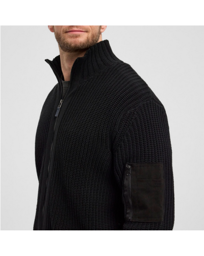 Maglione nero zip intera