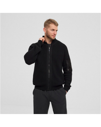 Maglione nero zip intera