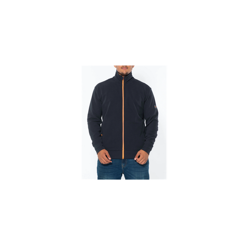 MODELLO FELPA IN COSTINAFULL ZIP MANCIHE LUNGHE POLSINI E FONDO CON COSTINA