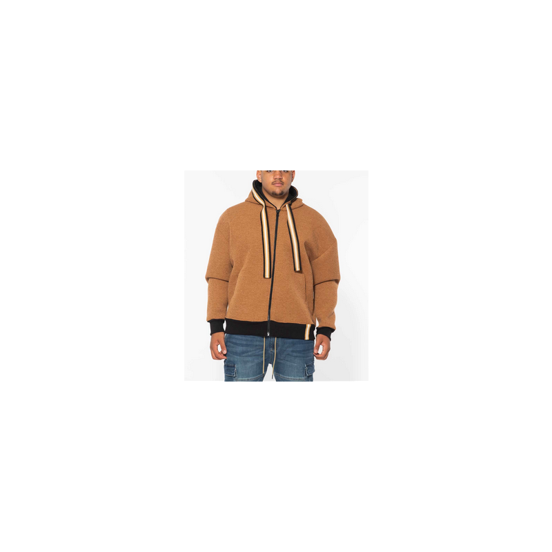 B38440 BOMBER CON CAPPUCCIO MODELLO BOMBER CON CAPPUCCIO - CHIUSURA FRONTALE CON ZIP MANICHE LUNGHE CON POLSINI IN COSTINA FONDO