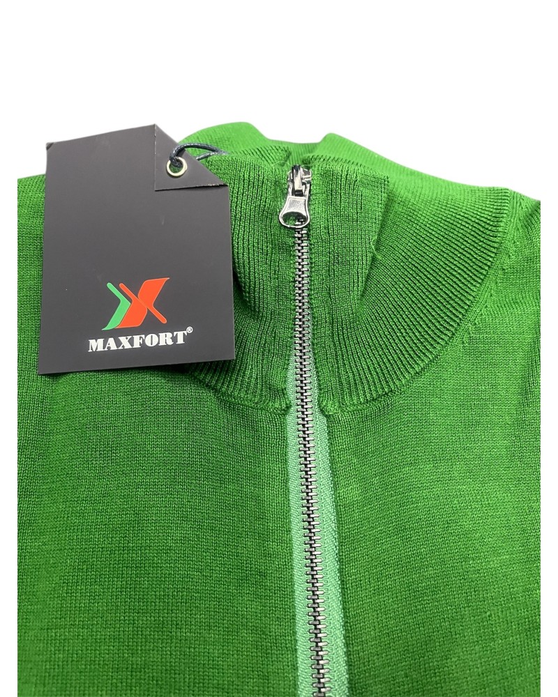 Maglione sottile 100% cotone Maxfort verde prato