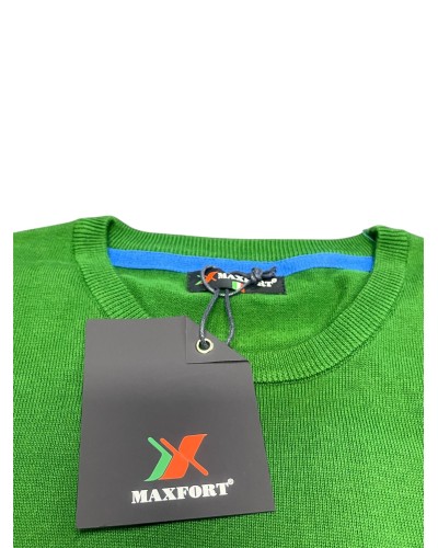 Maglione sottile 100% cotone Maxfort verde prato