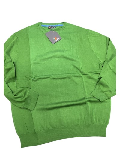 Maglione sottile 100% cotone Maxfort verde prato