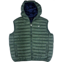 Smanicato uomo con cappuccio, chiusura frontale con cerniera, due tasche laterali chiusura zip.