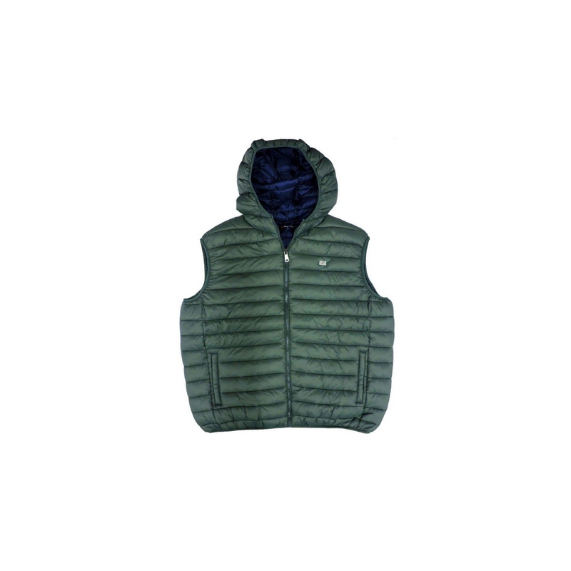 Smanicato uomo con cappuccio, chiusura frontale con cerniera, due tasche laterali chiusura zip.