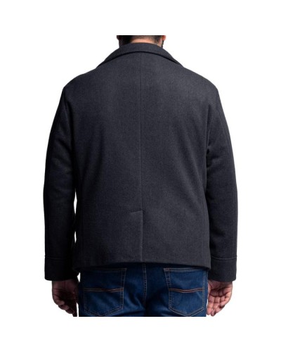 Doppio petto cappotto blu taglie forti uomo