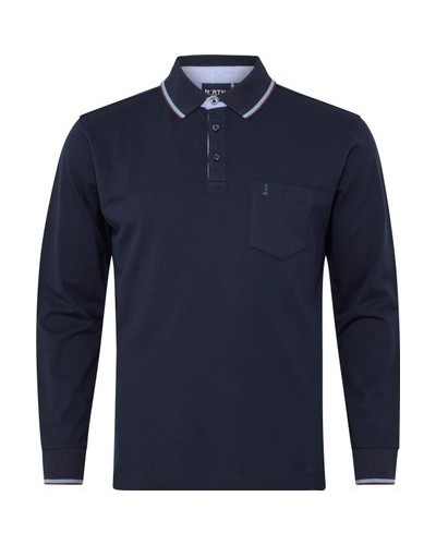 Polo uomo blu notte taglie forti north56