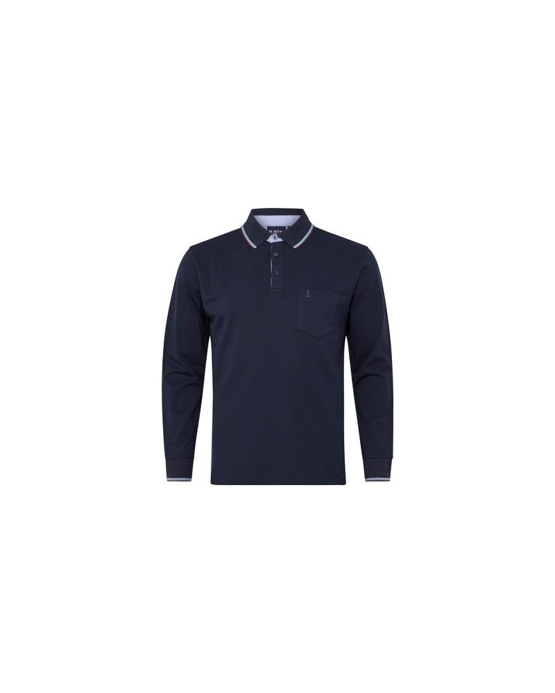 Polo uomo blu notte taglie forti north56